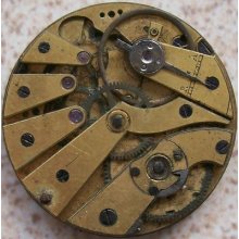 Old Pocket Watch Movement & Dial Key Wind 39 Mm. Balance Ok To Restore