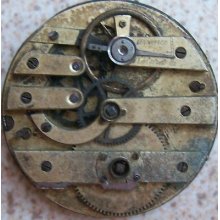 Old Pocket Watch Movement & Enamel Dial Key Wind 44,5mm