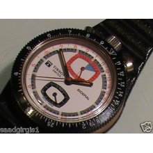 Old Stock Tissot Sideral Chronograph Men's Diver Fiberglass Wristwatch