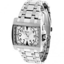 OMAX ST-1871AW Stainless Steel Watch with Date and White Dial