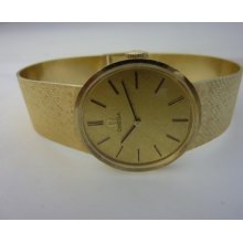 Omega 14k Solid Gold Watch & Large Size Band All 14k Solid Gold Spectacular