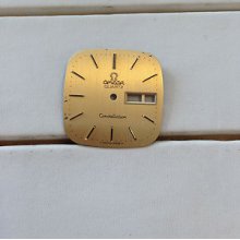 Omega Mens Vintage Rectangular Constellation Gold Colored Watch Dial Good Cond