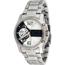 Orient Cdb02001w Men's Enduro Stainless Steel Semi Skeleton Automatic Watch