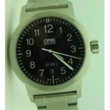 Oris Bc3 Sportsman Mens Day Date Automatic Steel Watch 735-7640-4164mb