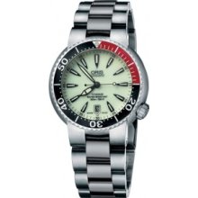 Oris Men's Divers Titan Date Off White Dial Watch 733-7562-7159-MB