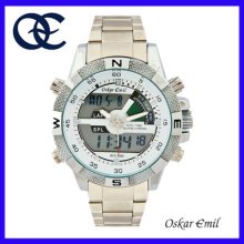 Oskar Emil White Ranger Sports Quartz Watch Mens Lcd Dial Analogue Digital Â£99