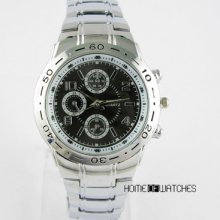 Outdoor Sport Black Dial Classical Analog Wrist Quartz Watch