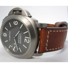 Panerai Pam 56 D Luminor Marina 44mm Destro Titanium Tobacco Dial Mint Box Paper