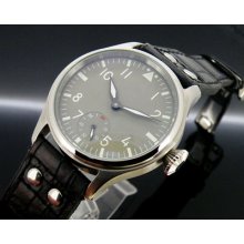 Parnis Ash White Dial 6498 Mechanical Manuel Winding Deployant Buckle Watch 158