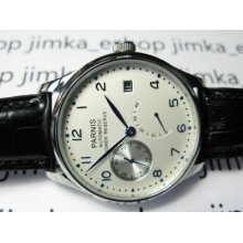 Parnis White Dial Automatic Power Reserve Blue Markings