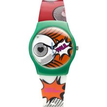 Paul's Boutique Women's Quartz Watch With Multicolour Dial Analogue Display And Multicolour Plastic Or Pu Strap Pa016grwh