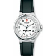Peak II Watch With Small White Dial & Black Synthetic Strap