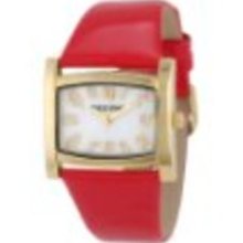 Pedre Women's 7780GX Gold-Tone/ Red Patent Strap