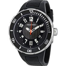 Philip Stein Extreme Black Dial Black Rubber Strap Mens Watch 34-bb-rb