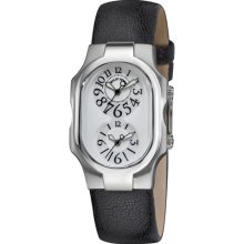 Philip Stein Women's 'signature' Black Leather Strap Watch