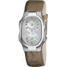 Philip Stein Womens Signature Brown Leather Strap Quartz Watch 1-f-fsmop-zmm