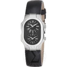 Philip Stein Womens Signature Black Leather Strap Watch 1-mb-cpb