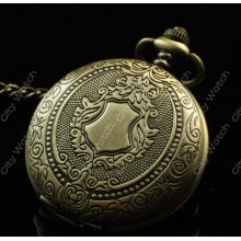 Pocket Watch Bronze Crest, Roman Mechanical Pocket Watch chain--for Groomsmen -best gift