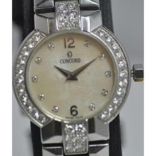 Pre Owned Womans Concord La Scala Diamond Mop Dial Swiss Watch