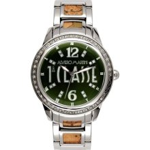 Prima Classe Women's PCD 935S/ZM Round Stainless Steel Green Dial ...