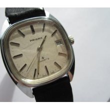 Prisma 70's Used Quartz Watch Off-white Dial Runs And Keeps Time