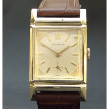 Promotion 40s Vintage Wittnauer 9wn 17j Dress Elegant Swiss Men 10k Gold Filled