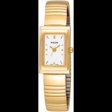 Pulsar By Seiko Pph516 Ladies Goldtone White Dial Watch