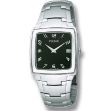 Pulsar PVK083 Men's Stainless Steel Dress Black Dial Watch