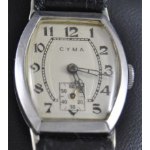 Rare & Unusual Cyma Classic Dress Vintage Old Art Deco Watch Fixed Lugs C 1930Â´s