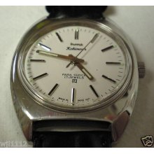 Rare Hmt Kohinoor 17 Jewels Hand Winding Men's Dress Wrist Watch White Dial