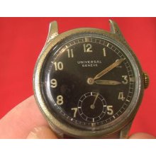 Rare Military Wristwatch German Army Universal Geneve Of Period Wwii