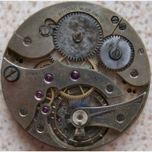 Record Pocket Watch Movement & Enamel Dial Balance Ok. 41,5 Mm. In Diameter