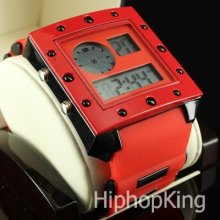 Red Beautiful Hot Digital Watch Sport Classy Soulja Boy Rare Custom Piece
