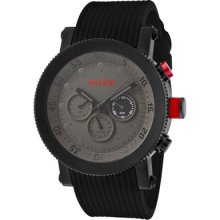 Red Line Watches Men's Compressor Grey Dial Black IP Case Black Silico