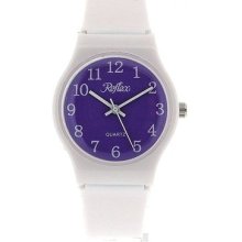 Reflex Analogue White Plastic Strap, Purple Dial Kids Watch 1560202u