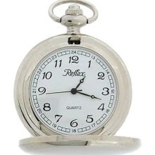 Reflex Plain Quartz Movement Pocket Watch On A 12 Inch Chain 141045sp