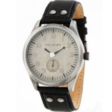 Religion Islington Mens Grey Dial Black Strap Fashion Watch