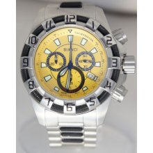 Roberto Bianci Pro Racing Yellow Dial Chrono Stainless Steel Mens Watch 7064-yel