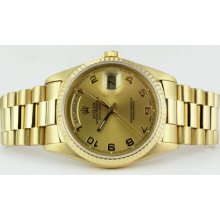 Rolex-18238- Day-date President- 18kt Yg - Champagne Arabic, Box,warranty