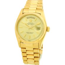 Rolex 18k Yellow Gold 36mm Day Date Oyster President 1803 Rolex Box 1970's