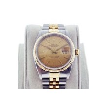 Rolex Datejust 16013 Two Tone with Florentine Finish Champagne Dial