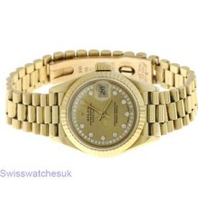 Rolex Datejust 18k Gold Diamond Watch President Ship From London,uk, Contact Us