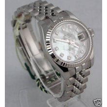 Rolex Datejust Lady 179174 Mop Diamond Dial Ss/18k Wg