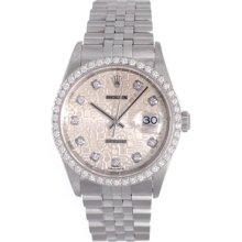 Rolex Datejust Men's Steel Jubilee Diamond Watch 16234