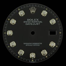 Rolex Dial Men's Datejust Stainless Steel Black Diamond