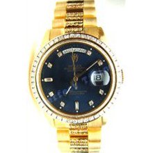 Rolex Double Quick Set President W/ Custom Diamond Band w/ Princess 2.5 Ct Bezel Factory Dial 90s