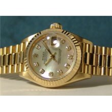 ROLEX Lady Gold MOP Diamond PRESIDENT 69178