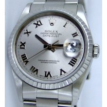 Rolex Men's Datejust 16220 Rhodium Roman 36mm Watchchest