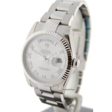 Rolex Mens Day Date 118239 F 18k White Gold Box & Papers