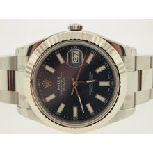 Rolex UNWORN Mens SS Datejust II 18k WG Bezel.